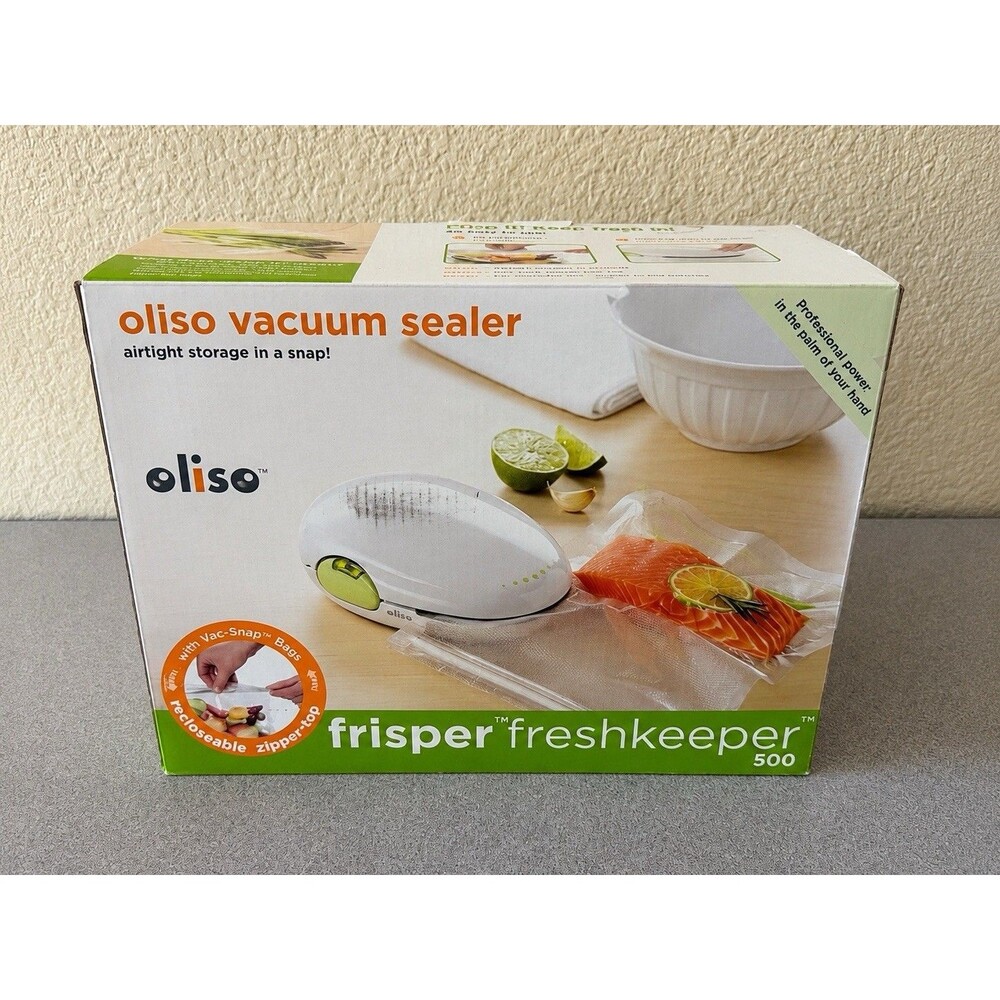 Oliso Frisper Freshkeeper 500 Vacuum Sealer w/ Box Adapter Bags Manuals